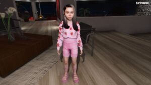 GTA 5 :- Child Female 10 E (Size 2.0) [Singleplayer/Fivem Ready] (Face rigged)