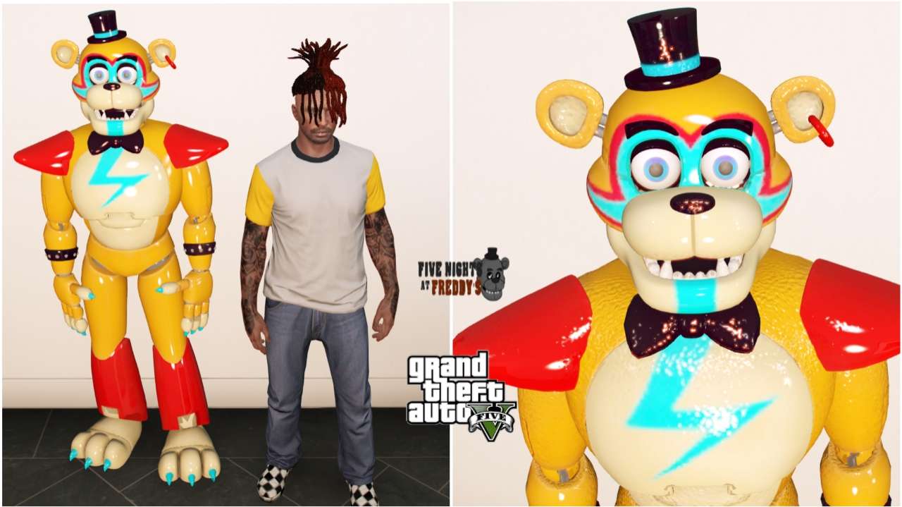 BRAND NEW FREDDY ANIMATRONIC! SLIME FREDDY! (GTA 5 Mods FNAF