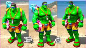 GTA 5:-Hulk-Seaside Lifeguard Ped Mod for [Singleplayer Add-On/Fivem Ready](Colour-3)