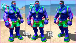 GTA 5:-Hulk-Seaside Lifeguard Ped Mod for [Singleplayer Add-On/Fivem Ready](Colour-4)