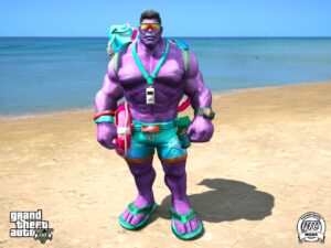 GTA 5:-Hulk-Seaside Lifeguard Ped Mod for [Singleplayer Add-On/Fivem Ready](Colour-6)