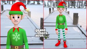 GTA 5:-Thin Christmas Green Elf V2 Ped Mod for [FiveM/Singleplayer]