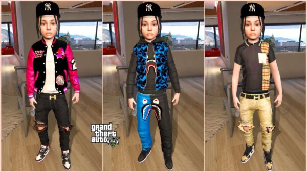 GTA 5 :- Child Male 52 B M for [FiveM/Singleplayer] with 3 Outfits