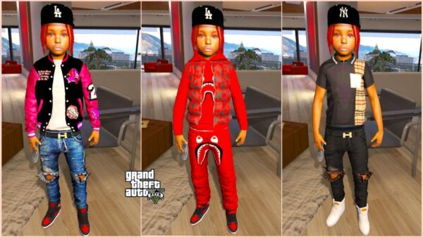 GTA 5 :- Child Male 52 D M for [FiveM/Singleplayer] with 3 Outfits