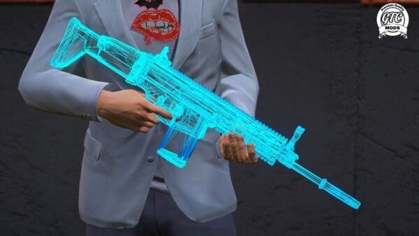 GTA 5: Glowing Wireframe Rifle Gun Mod for FiveM [4 Colour Guns] - Image 4