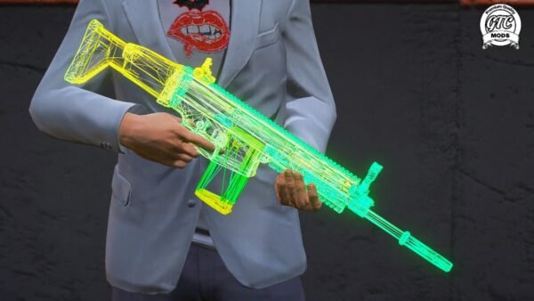 GTA 5: Glowing Wireframe Rifle Gun Mod for FiveM [4 Colour Guns] - Image 3