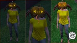 GTA 5 : Pumpkin Spider Halloween Mask for FiveM (Male & Female) 🎃