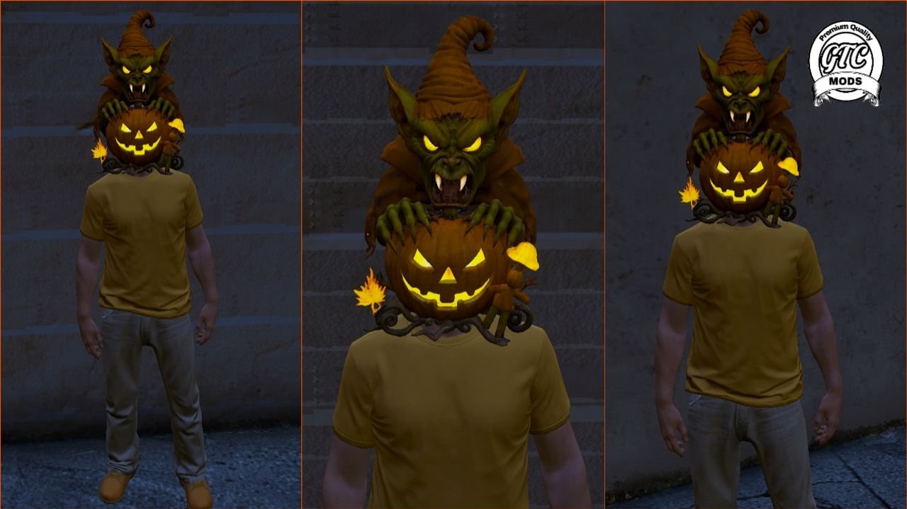 Fivem Halloween Mods | Pumpkin goblin Jack-o’-Lantern halloween masks for fivem gta 5