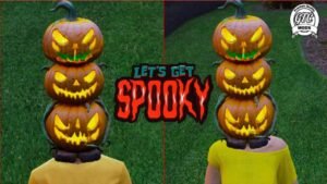 GTA 5 : Halloween Mods for Fivem – 3 Pumpkin Stack Head (Male & Female) 🎃