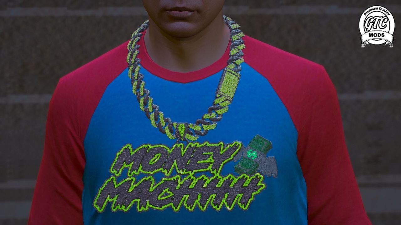 GTA 5 Custom CHAINS FOR FIVEM RP ICEDOUT MONEYMACHH SILVER CHAIN SPARKLING GLOWING EFFECT FOR FIVEM GTA 5