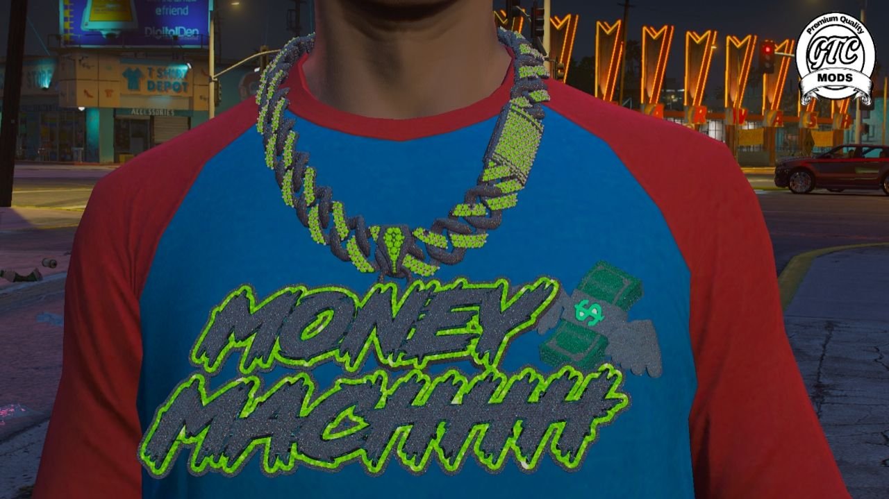GTA 5 Custom CHAINS FOR FIVEM RP ICEDOUT MONEYMACHH SILVER CHAIN SPARKLING GLOWING EFFECT FOR FIVEM GTA 5
