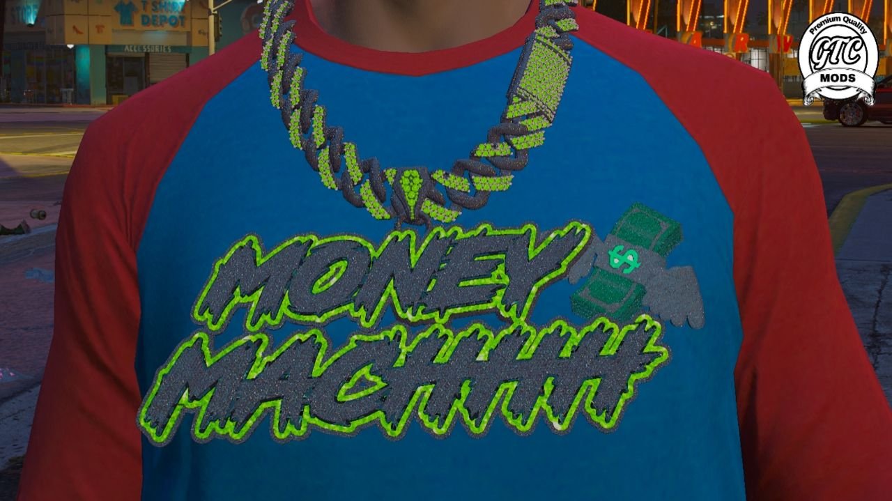 GTA 5 Custom CHAINS FOR FIVEM RP ICEDOUT MONEYMACHH SILVER CHAIN SPARKLING GLOWING EFFECT FOR FIVEM GTA 5