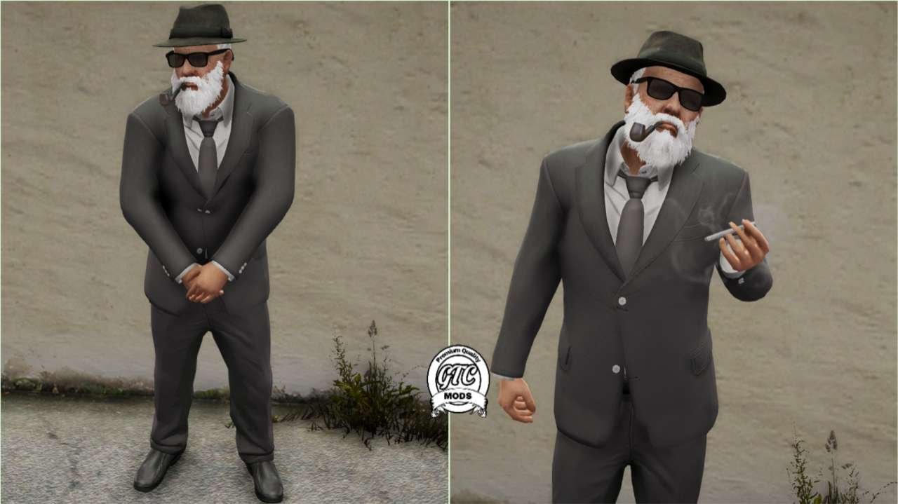 GTA 5: Mafia Old Man Ped mod for fivem | Custom add peds | Elderly mafia boss for fivem